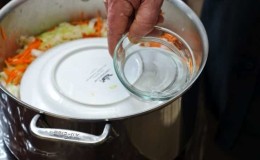 É possível salgar e fermentar o repolho em uma panela de inox?