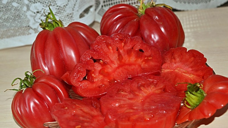 An amazing-looking Pink Fig tomato with a sweet fruity taste - a variety for real gourmets