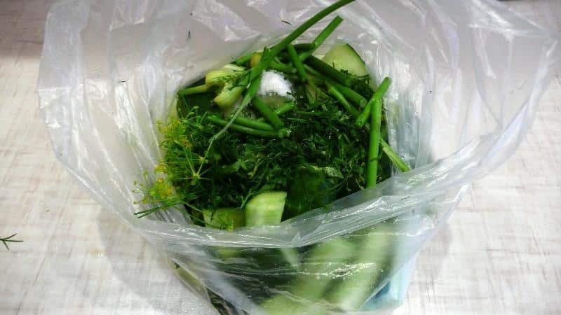 How to cook pickled cucumbers in a bag quickly and tasty