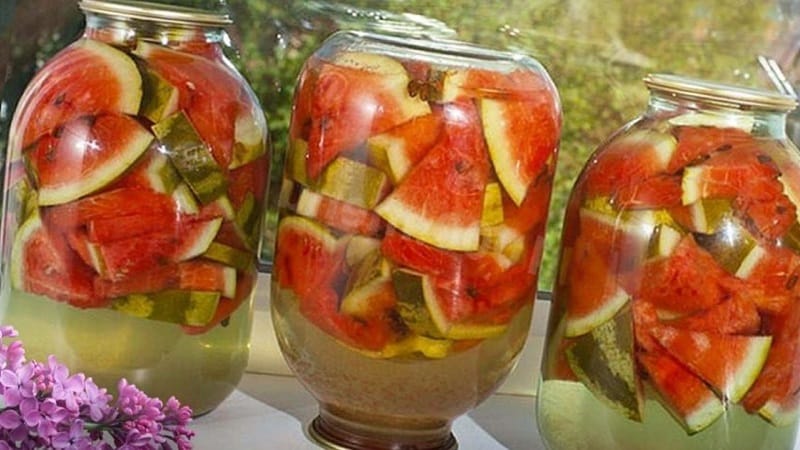 Simple and quick recipes for the winter: pickled watermelons in 3 liter jars