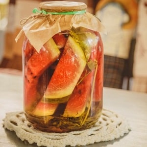 Simple and quick recipes for the winter: pickled watermelons in 3 liter jars