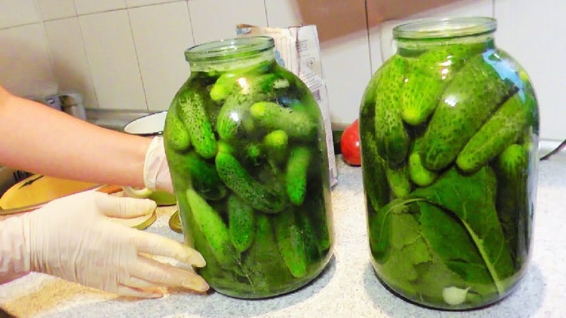 Crispy cucumbers in jars for the winter: hot salt