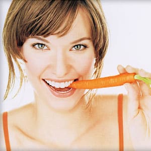 Calorie content of carrots and can you eat them at night