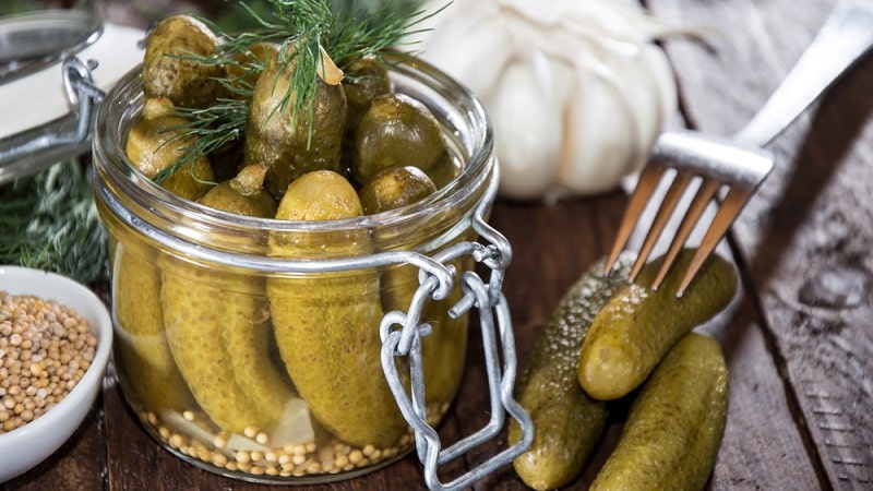 Delicious recipe for the winter: crispy pickled gherkins just like in the store in a 1 liter jar