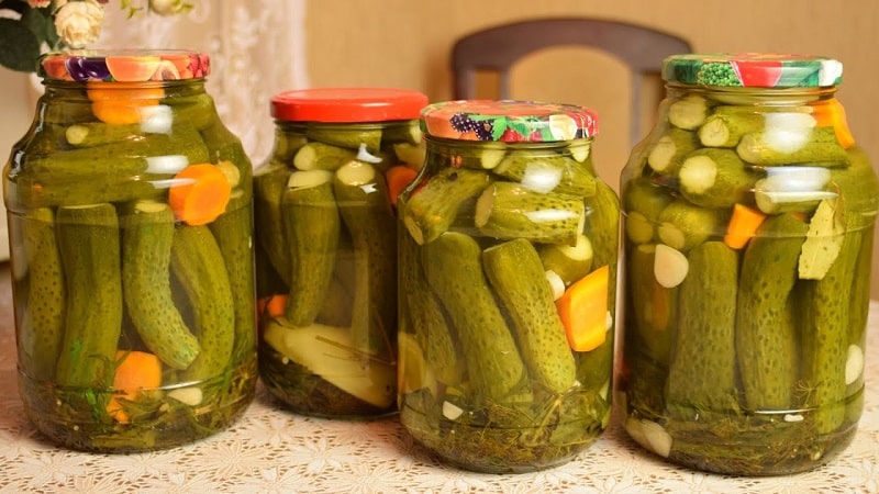 Delicious recipe for the winter: crispy pickled gherkins just like in the store in a 1 liter jar