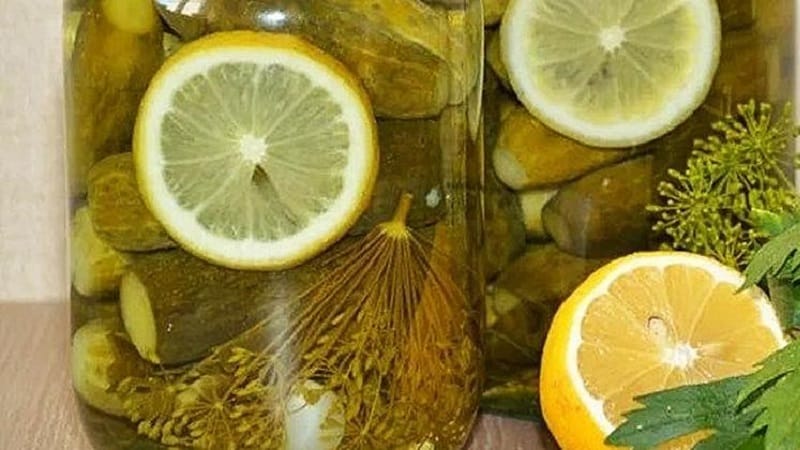 Recetas de deliciosos pepinos preparados con limón para el invierno en tarros de un litro