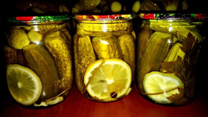 Recipes for delicious prepared cucumbers with lemon for the winter in liter jars