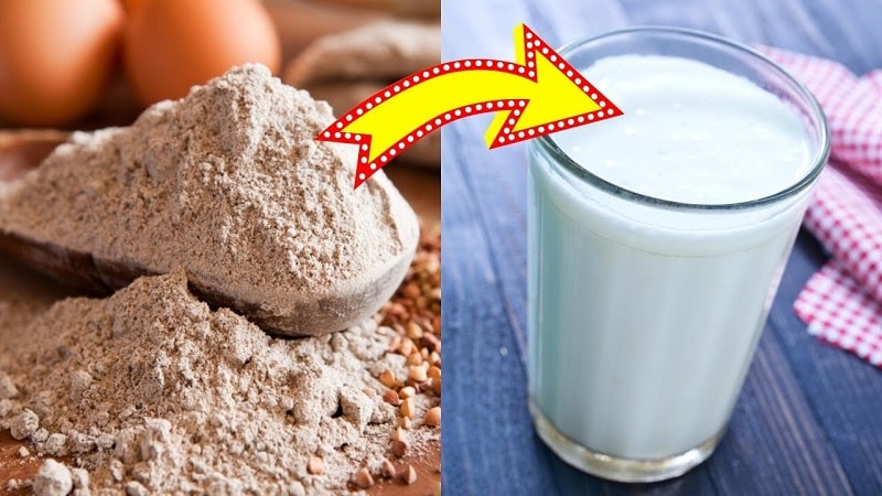 Els beneficis de la farina de blat sarraí amb kefir al matí i com preparar i beure correctament aquest còctel