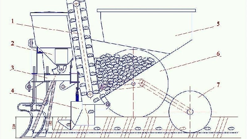 Review of potato planters for a walk-behind tractor and how to make it yourself